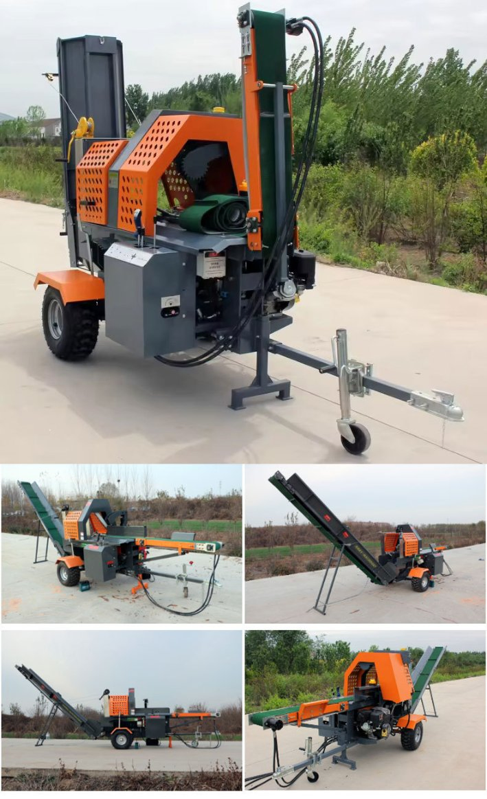 20 Ton Forestry Machinery Portable Firewood Cutter Processor Diesel Log Splitter - Image 6