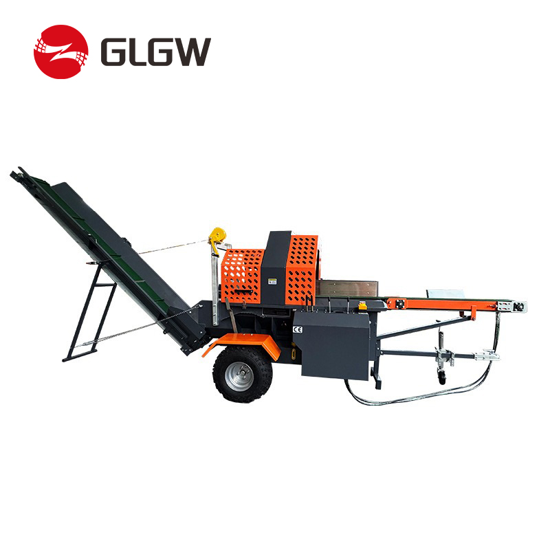 20 Ton Forestry Machinery Portable Firewood Cutter Processor Diesel Log Splitter