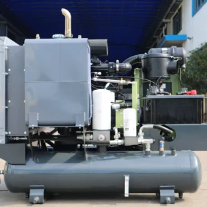 Open Double-Tank 41kw Wheel Screw Diesel Air Compressor