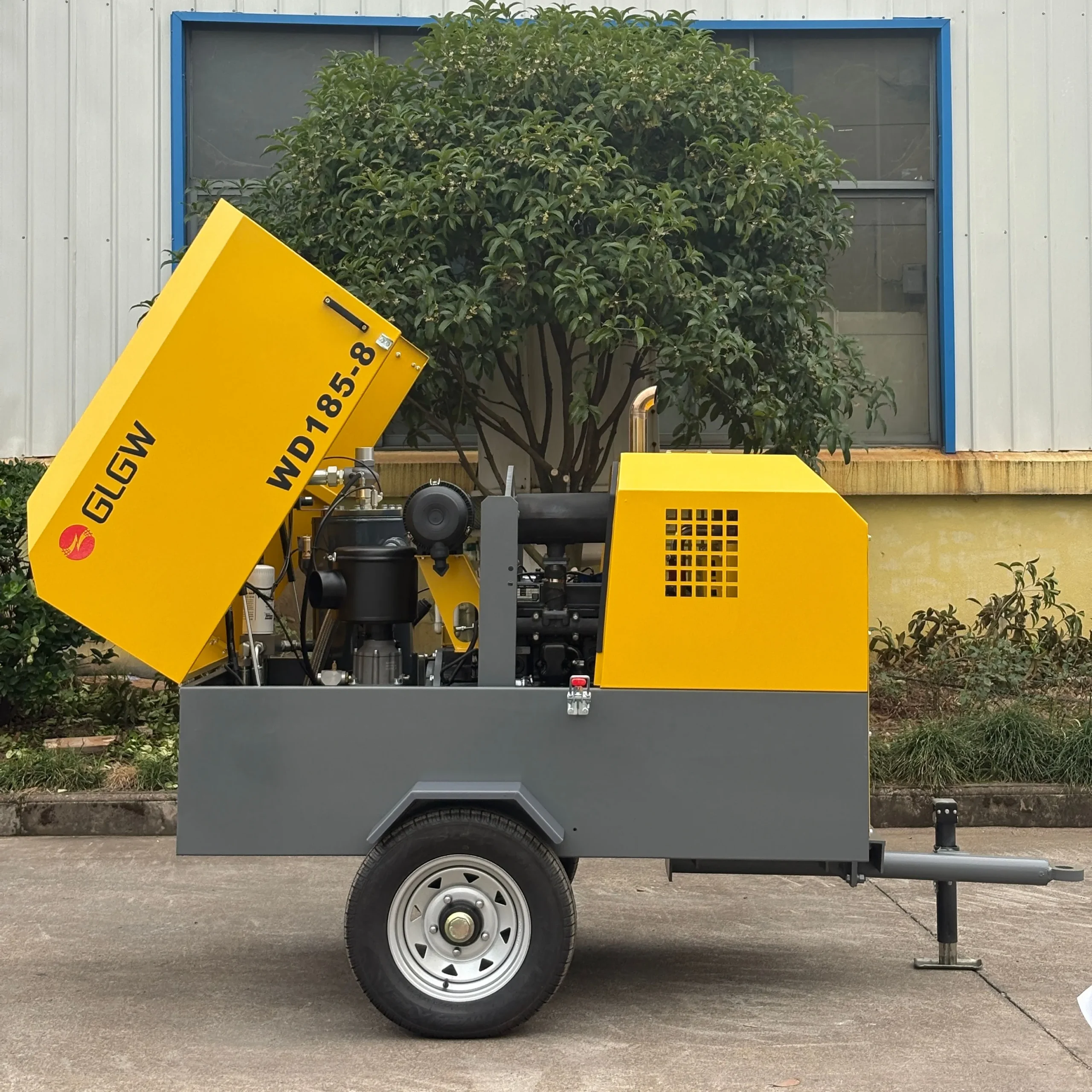 Double Cylinder Screw Diesel Power Air Compressor with Jack Hammer