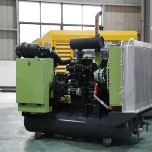 Double-Tank Diesel Screw Portable 185CFM 8bar Air Compressor with Jack Hammer