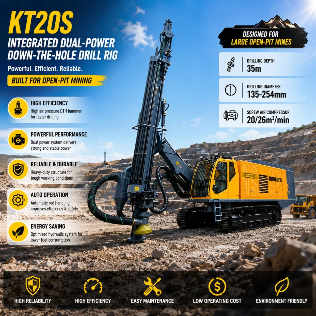 Kaishan KT20S DTH Drill Rig - 135-254mm